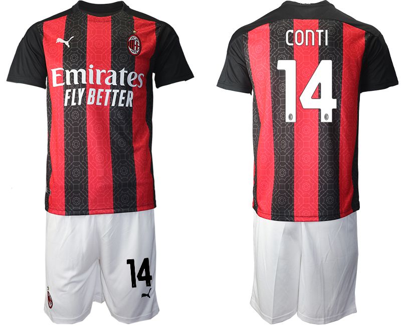 Men 2020-2021 club AC milan home #14 red Soccer Jerseys->ac milan jersey->Soccer Club Jersey